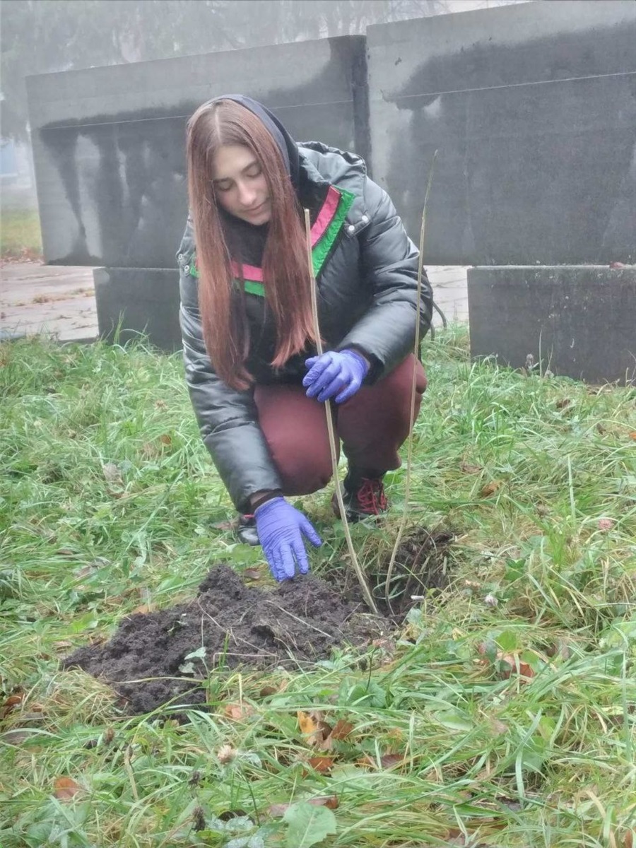Онука жовтоводського ліквідатора висадила калину на честь деокупації Херсона